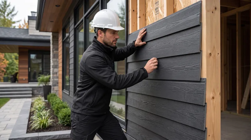 Professional crew working on a home exterior in Wisconsin